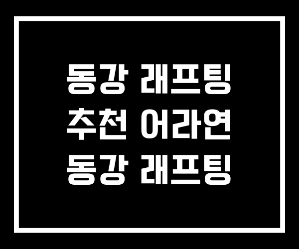 동강 래프팅 추천 어라연 동강 래프팅
