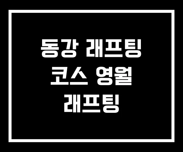 동강 래프팅 코스 영월 래프팅