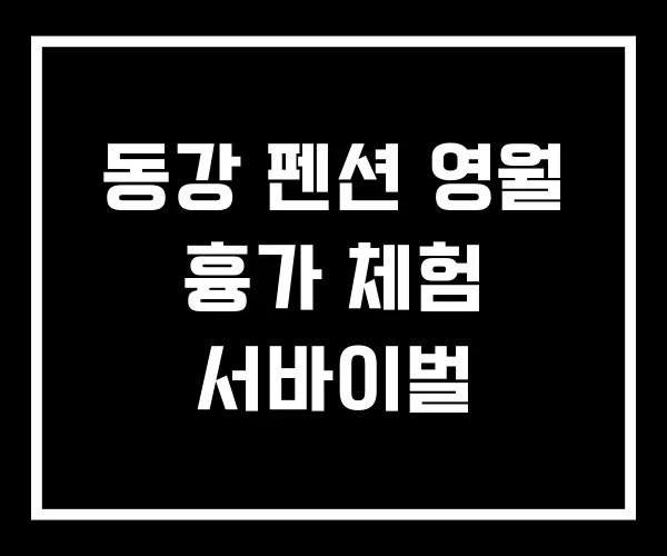동강 펜션 영월 흉가 체험 서바이벌
