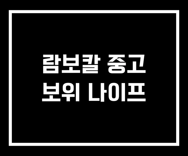 람보칼 중고 보위 나이프