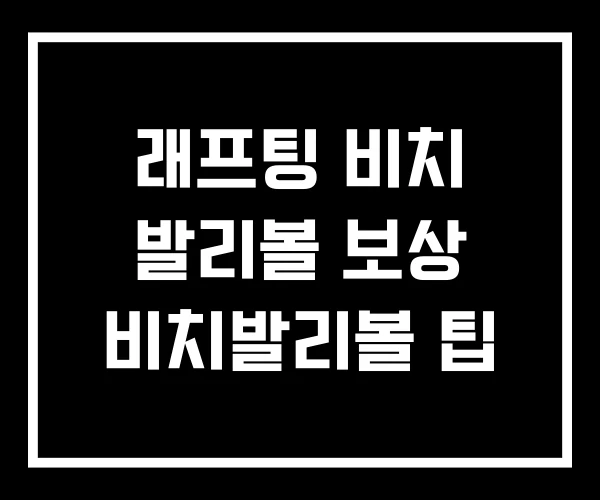 래프팅 비치 발리볼 보상 비치발리볼 팁