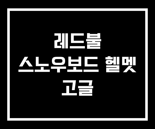 레드불 스노우보드 헬멧 고글