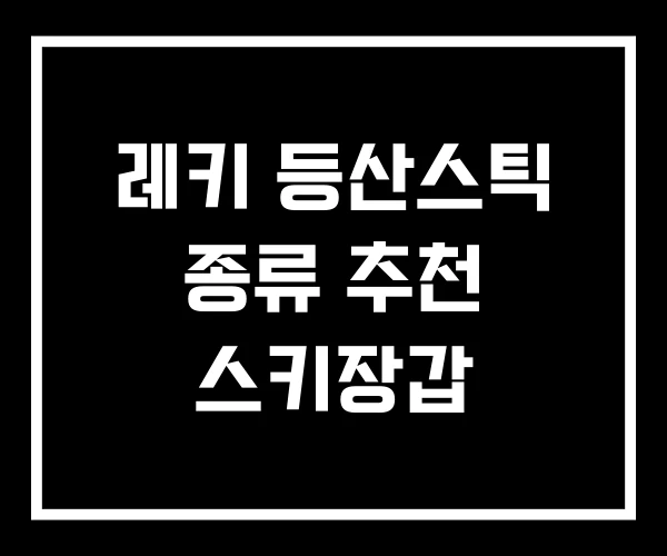 레키 등산스틱 종류 추천 스키장갑
