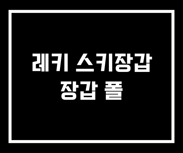 레키 스키장갑 장갑 폴
