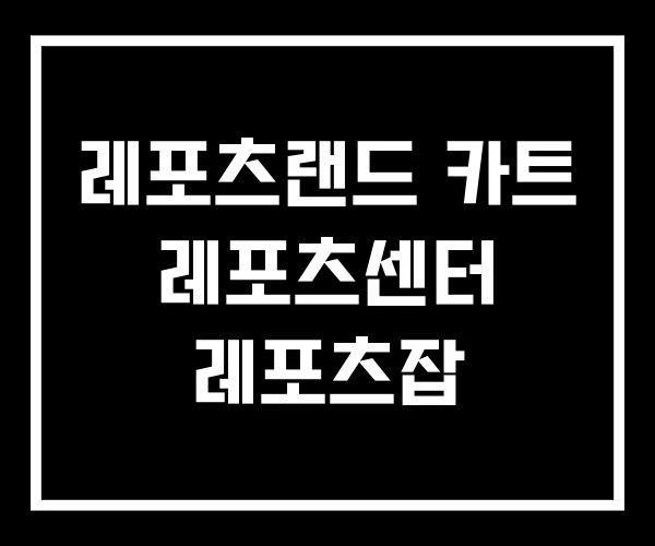레포츠랜드 카트 레포츠센터 레포츠잡