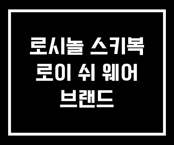 로시놀 스키복 로이 쉬 웨어 브랜드