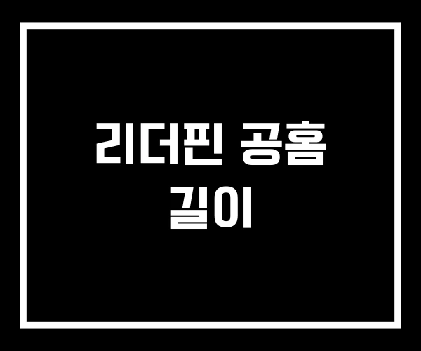 리더핀 공홈 길이