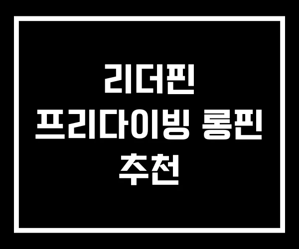 리더핀 프리다이빙 롱핀 추천