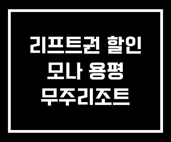 리프트권 할인 모나 용평 무주리조트