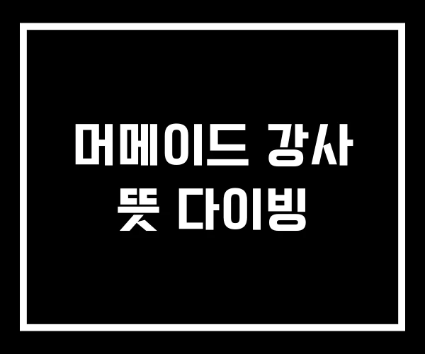 머메이드 강사 뜻 다이빙