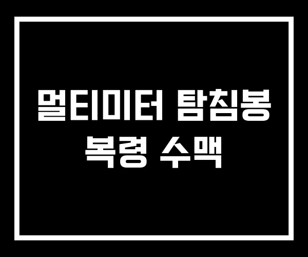 멀티미터 탐침봉 복령 수맥