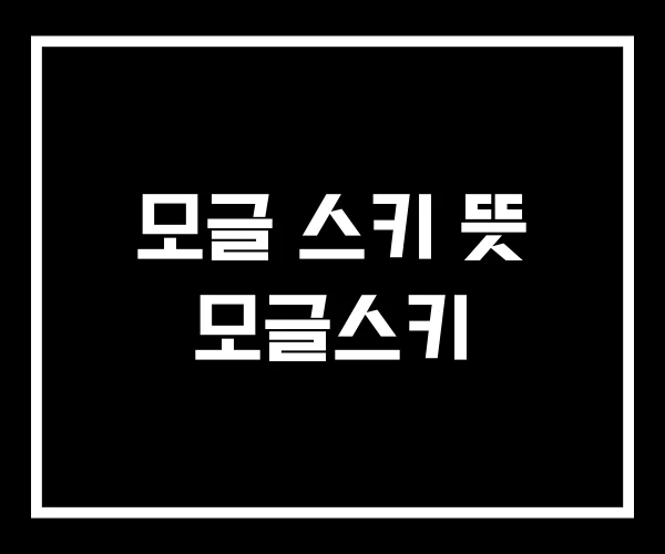 모글 스키 뜻 모글스키