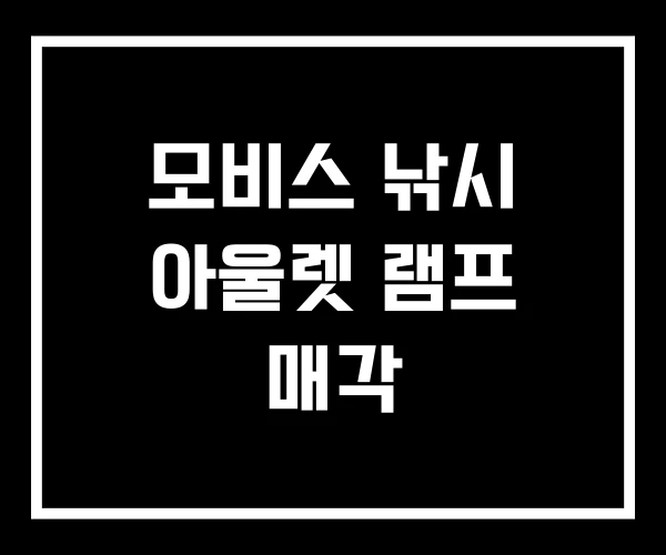 모비스 낚시 아울렛 램프 매각 모비스 낚시 아울렛 램프 매각