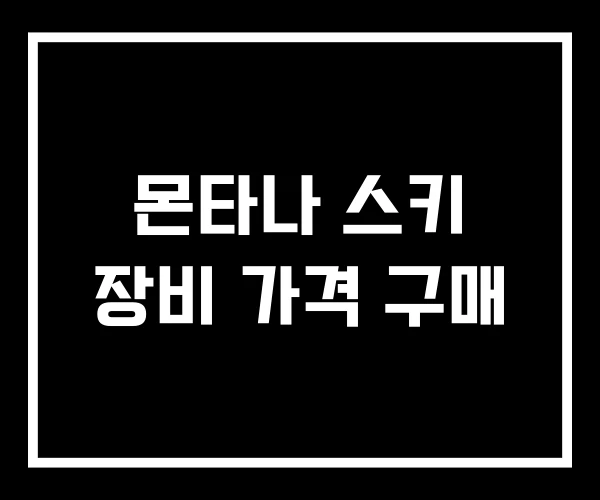 몬타나 스키 장비 가격 구매 몬타나 스키 장비 가격 구매