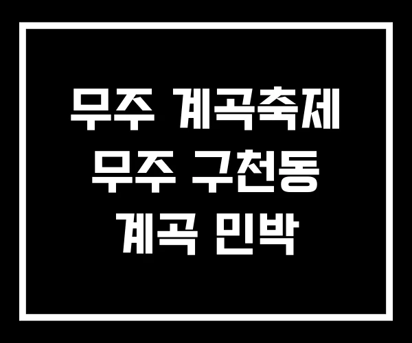 무주 계곡축제 무주 구천동 계곡 민박
