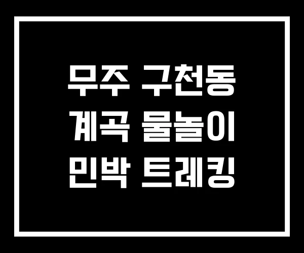 무주 구천동 계곡 물놀이 민박 트레킹