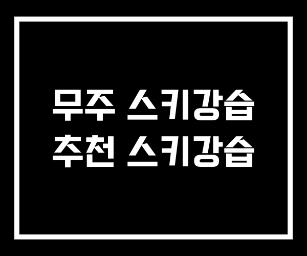 무주 스키강습 추천 스키강습 무주 스키강습 추천 스키강습