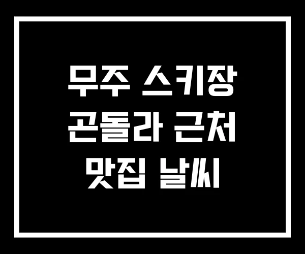 무주 스키장 곤돌라 근처 맛집 날씨