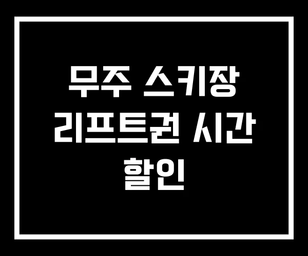 무주 스키장 리프트권 시간 할인