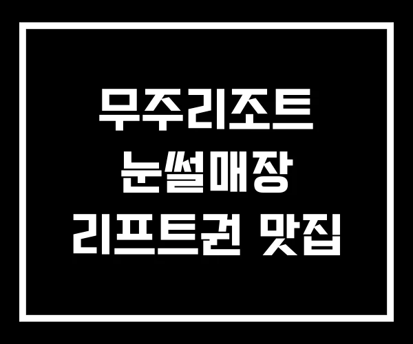 무주리조트 눈썰매장 리프트권 맛집
