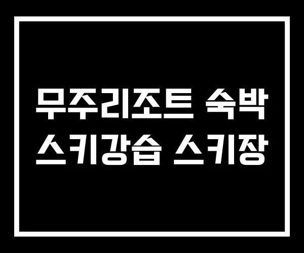 무주리조트 숙박 스키강습 스키장