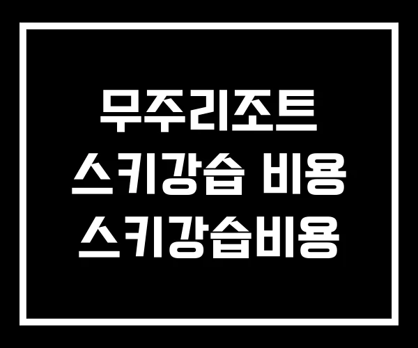 무주리조트 스키강습 비용 스키강습비용