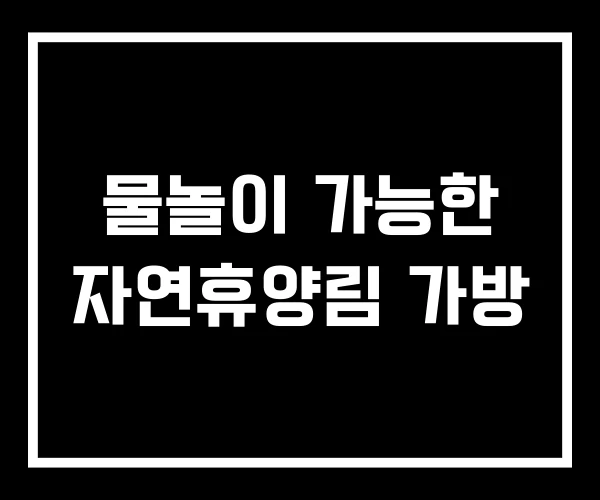 물놀이 가능한 자연휴양림 가방