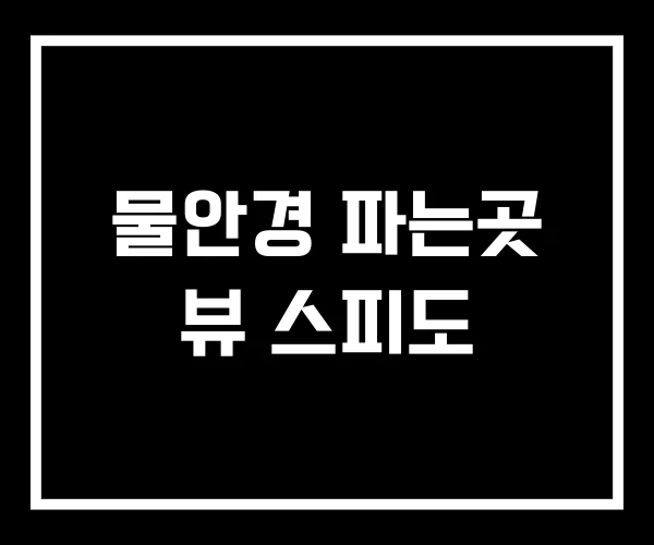 물안경 파는곳 뷰 스피도