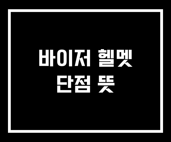 바이저 헬멧 단점 뜻