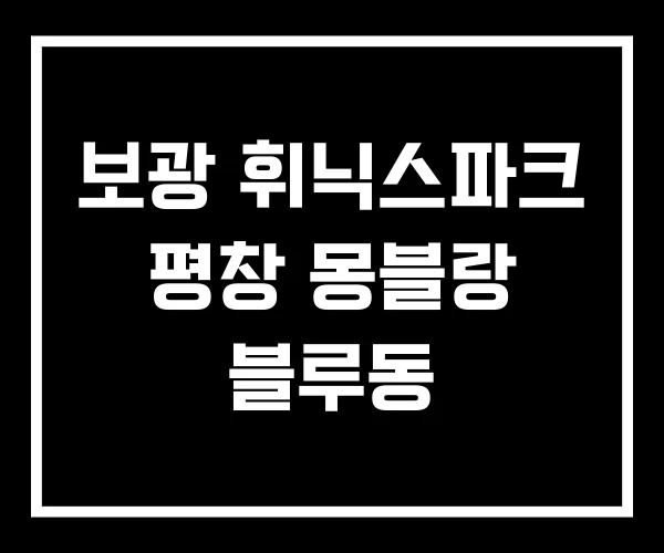 보광 휘닉스파크 평창 몽블랑 블루동