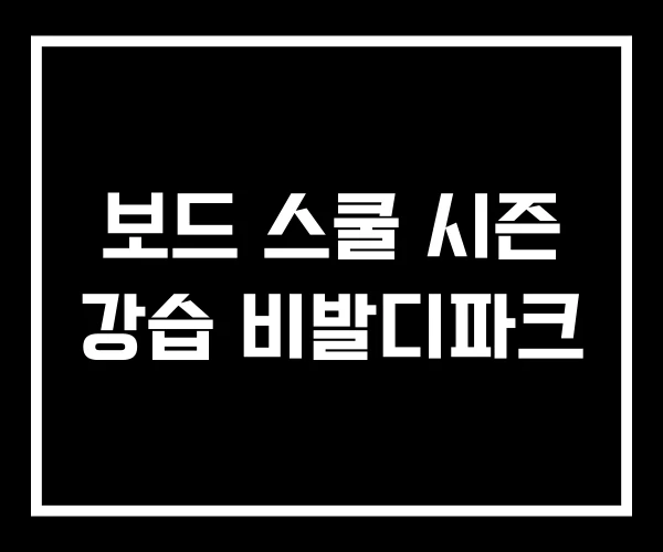 보드 스쿨 시즌 강습 비발디파크