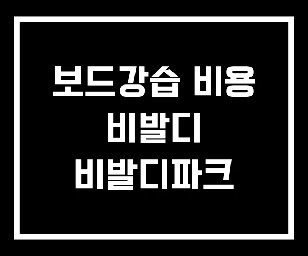 보드강습 비용 비발디 비발디파크