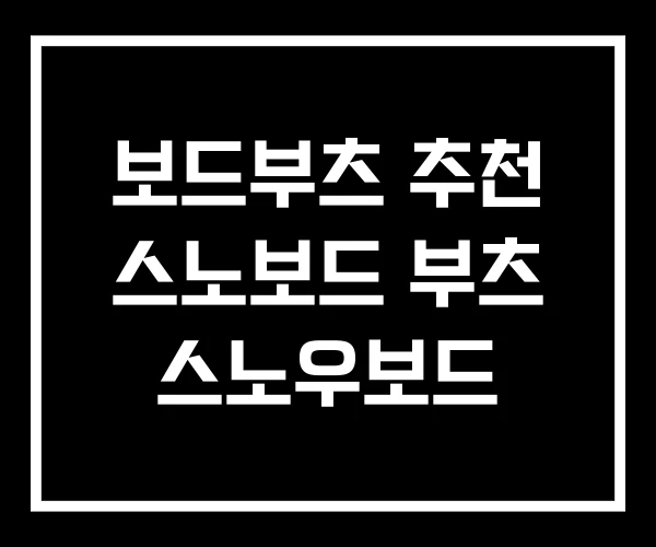 보드부츠 추천 스노보드 부츠 스노우보드