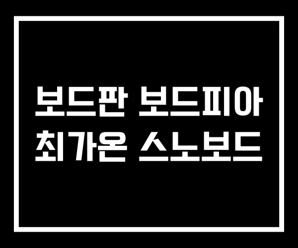 보드판 보드피아 최가온 스노보드