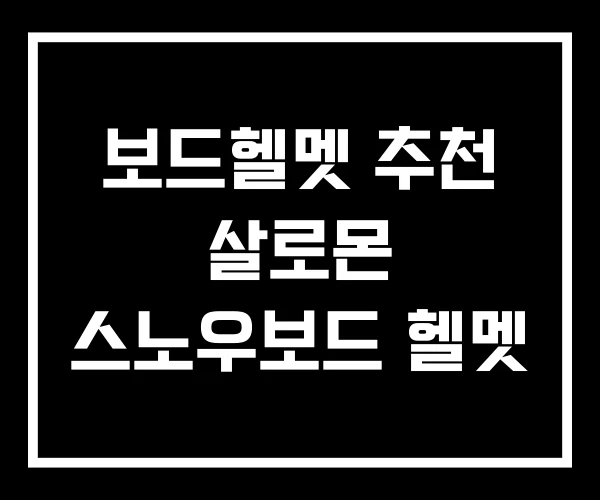 보드헬멧 추천 살로몬 스노우보드 헬멧