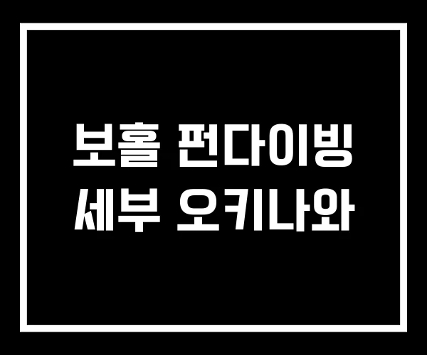 보홀 펀다이빙 세부 오키나와