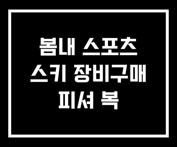 봄내 스포츠 스키 장비구매 피셔 복