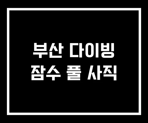 부산 다이빙 잠수 풀 사직 부산 다이빙 잠수 풀 사직