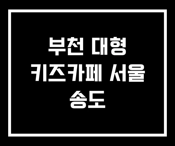 부천 대형 키즈카페 서울 송도