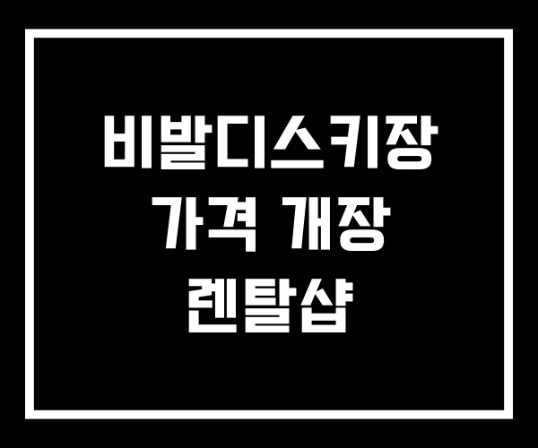 비발디스키장 가격 개장 렌탈샵