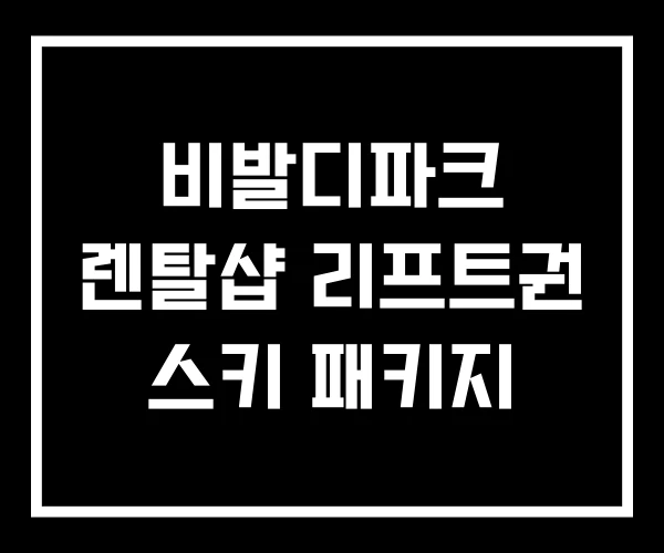 비발디파크 렌탈샵 리프트권 스키 패키지