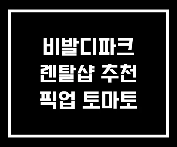 비발디파크 렌탈샵 추천 픽업 토마토