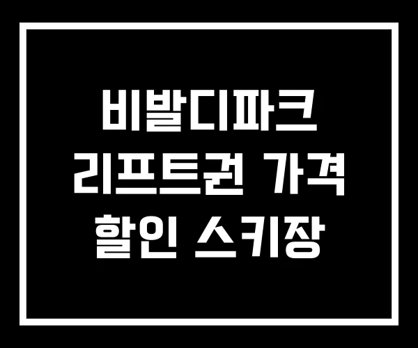 비발디파크 리프트권 가격 할인 스키장