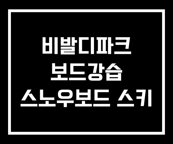 비발디파크 보드강습 스노우보드 스키