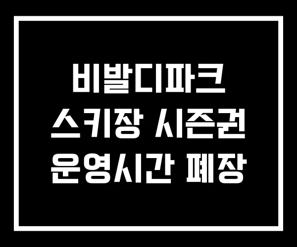 비발디파크 스키장 시즌권 운영시간 폐장