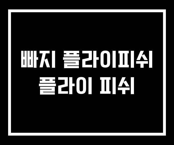 빠지 플라이피쉬 플라이 피쉬