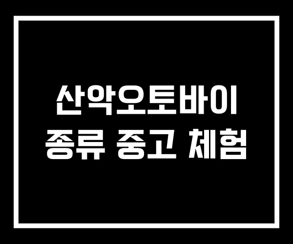 산악오토바이 종류 중고 체험
