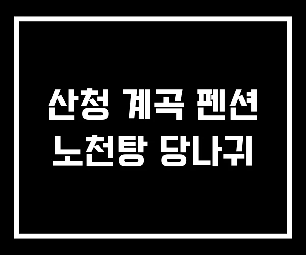 산청 계곡 펜션 노천탕 당나귀