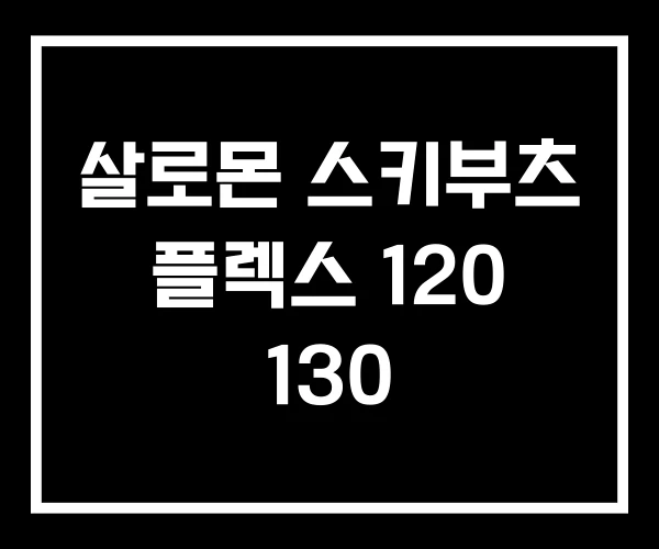 살로몬 스키부츠 플렉스 120 130