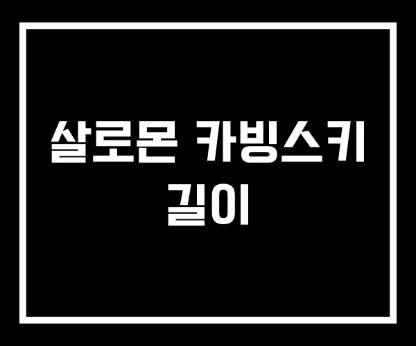 살로몬 카빙스키 길이